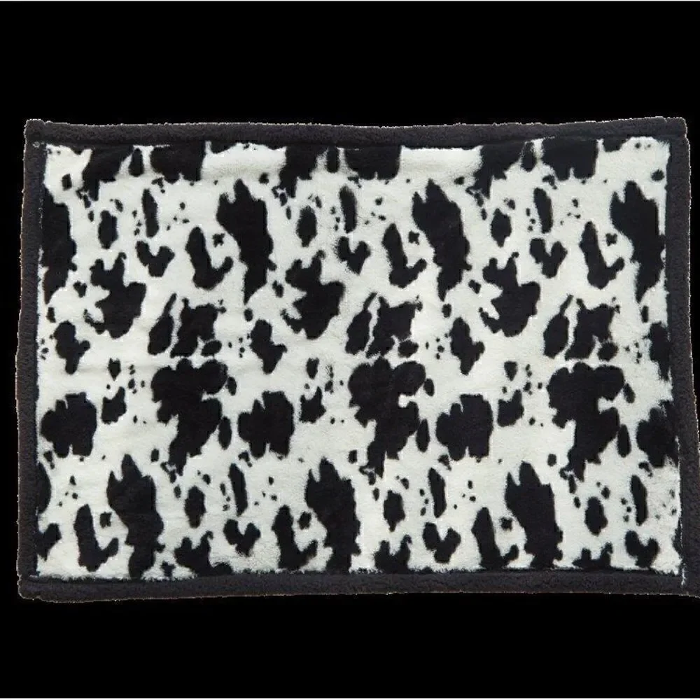 NEW! Southwestern Cow Skin Pattern Soft Pet Blanket Western Cowhide Calf Cattle
